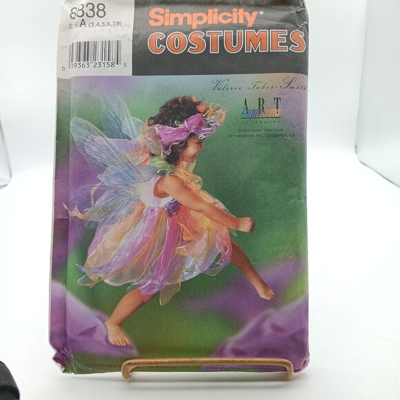 Simplicity 8338 Vintage Fairy Costume Pattern 3-8 Childs Dress Wings & Headpiece - Picture 1 of 2